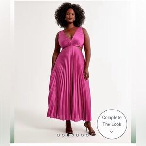 The A&F Giselle Pleated Cutout Maxi Dress - Magenta
